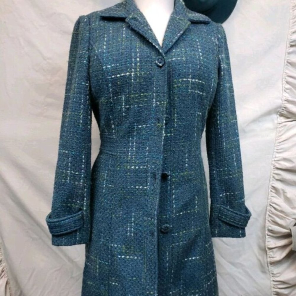 Hillard And Hansons Teal Teed Coat Size 4